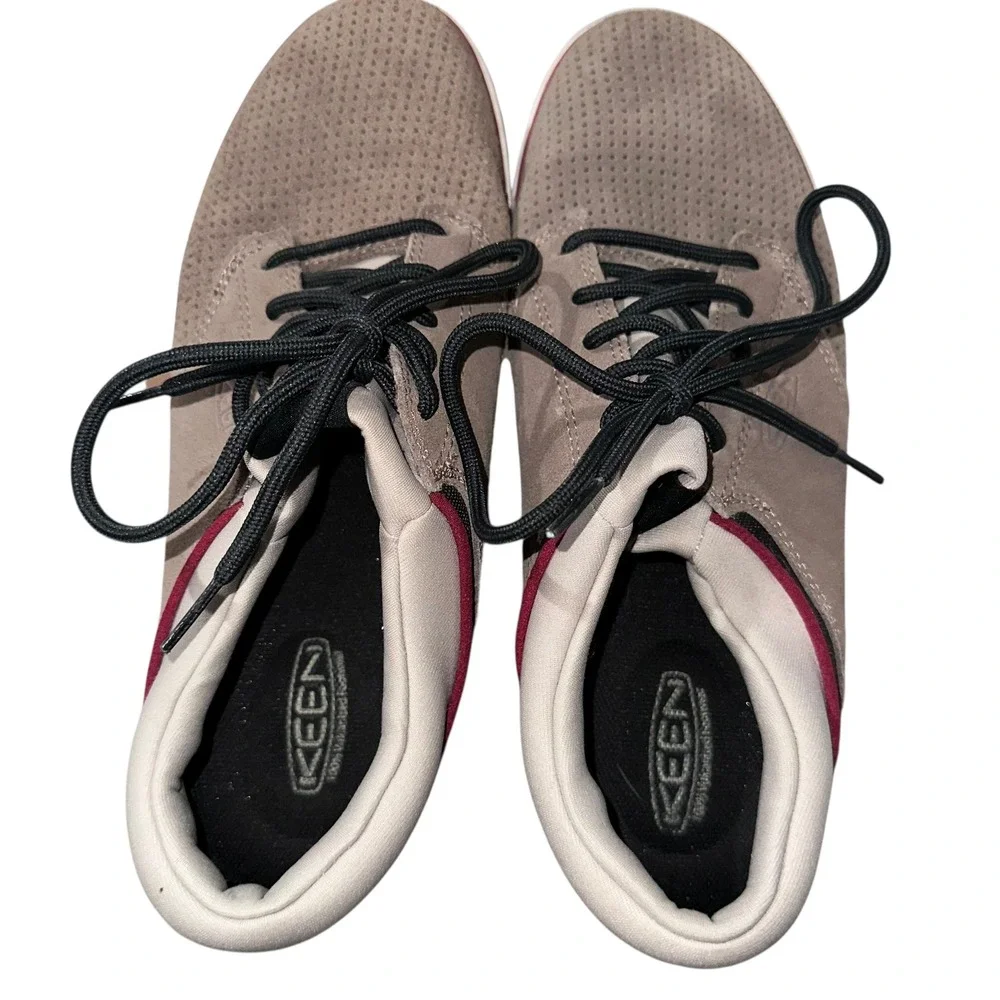 KEEN‎ GHI Mens 10.5 Taupe Suede Lace Up Casual Comfort Shoes EUC